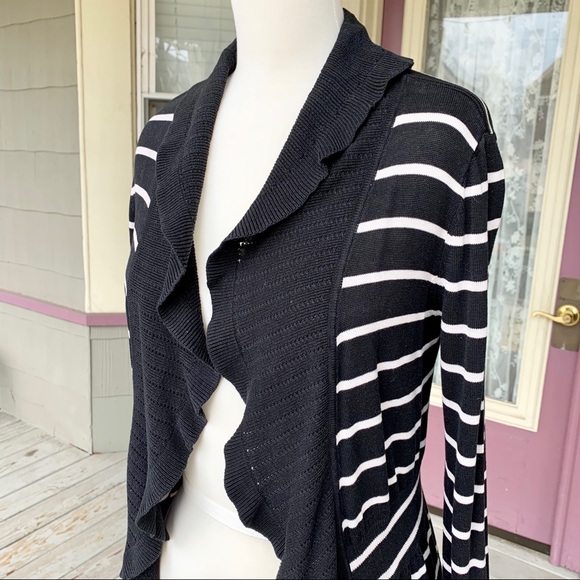 White House Black Market Long Striped Cardigan - Picture 3 of 8